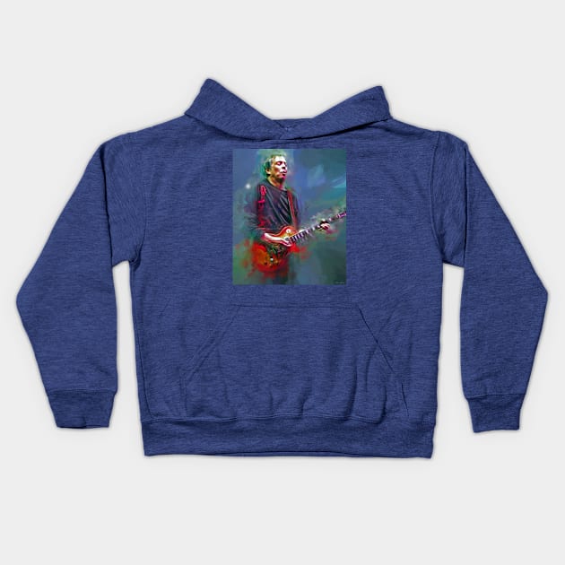 Andrew Latimer Camel Guitarist Kids Hoodie by IconsPopArt